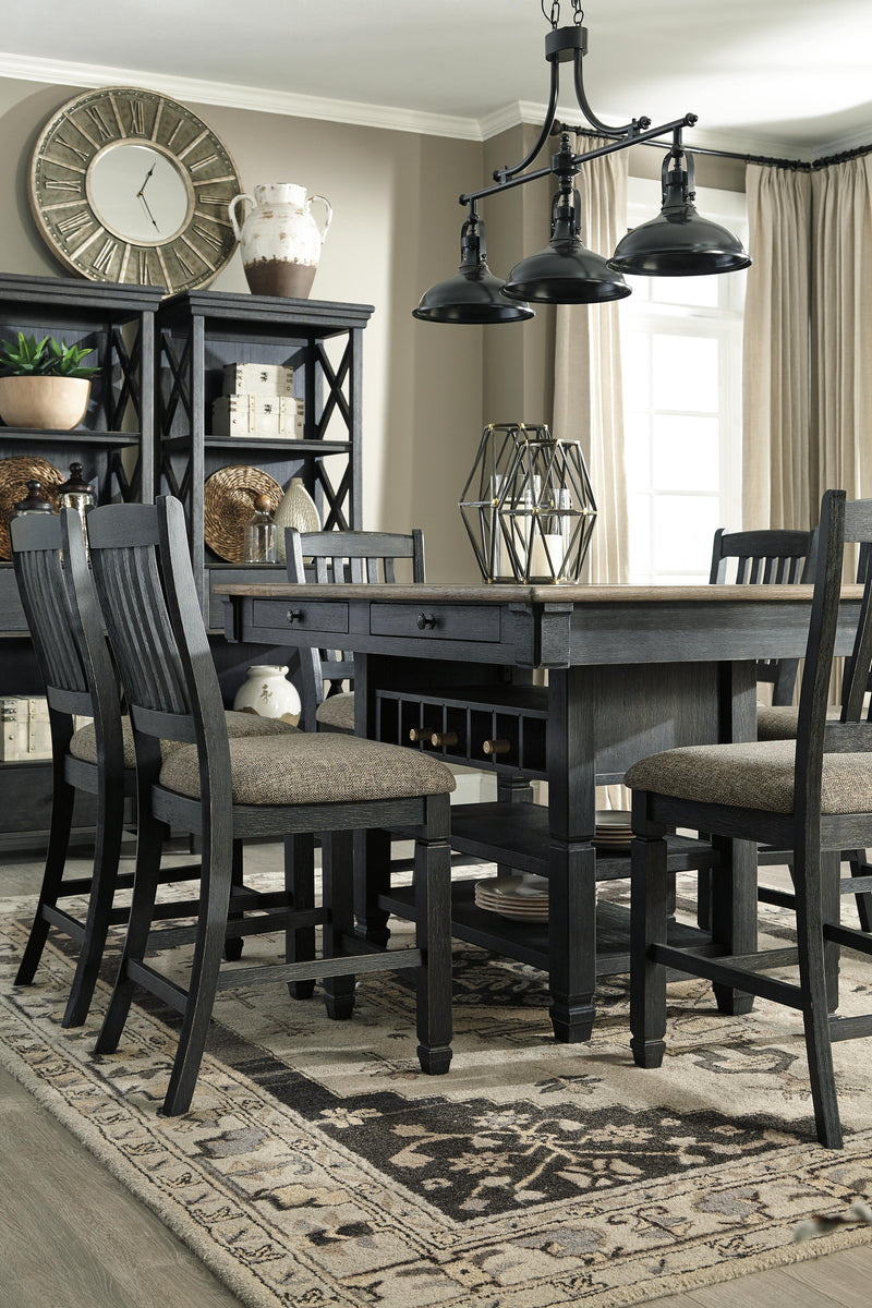 Ashley Furniture Tyler Creek counter height dining set with wooden table and matching chairs, ideal for modern dining rooms.