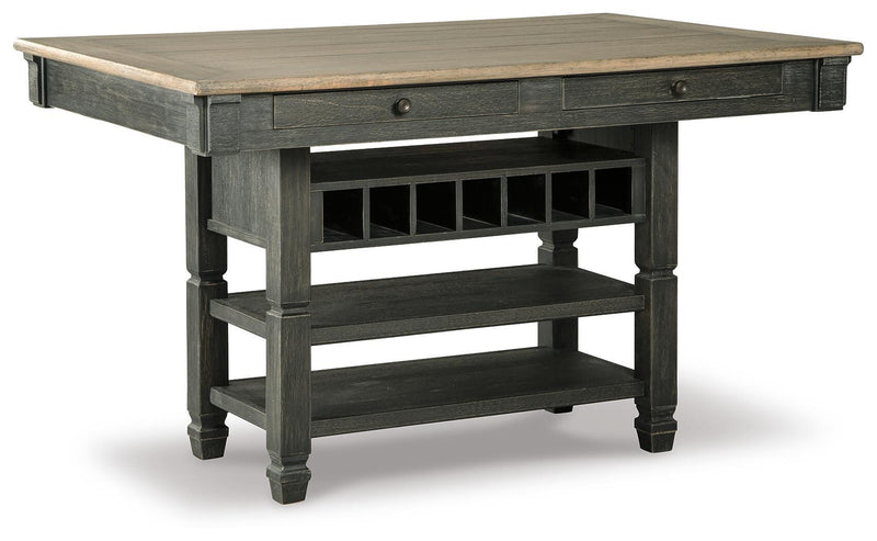 Ashley Furniture Tyler Creek counter height dining set with wooden table and matching chairs, ideal for modern dining rooms.
