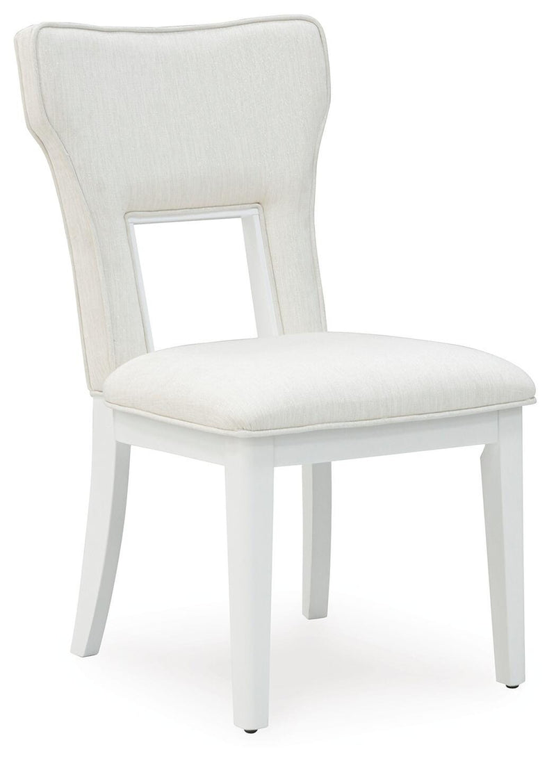 Ashley Furniture Chalanna Dining Package, stylish dining room set with table and chairs, shown from an angled perspective.