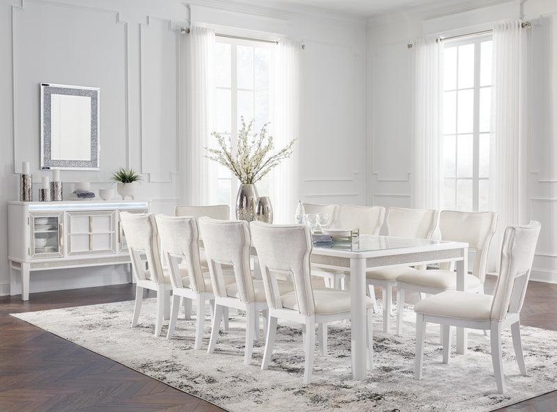 Ashley Furniture Chalanna dining room set with elegant table and matching chairs, perfect for a stylish dining area.