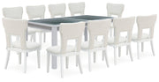 Ashley Furniture Chalanna dining room set with a wooden table and matching chairs, elegant and modern for dining spaces.