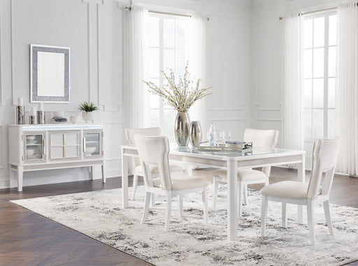 Ashley Furniture Chalanna dining room set with a wooden table and matching chairs, elegant and modern design for dining spaces.