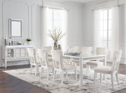Ashley Furniture Chalanna dining room set with wood table and matching chairs, elegant design for modern dining spaces.