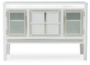 Ashley Furniture Chalanna dining room set with a table, chairs, and LED lighting in a modern dining room style.
