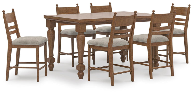 Ashley Furniture Greddinton dining room set with a table and six upholstered chairs in a modern, elegant dining space.