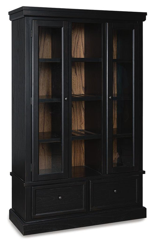 Ashley Furniture Greddinton Curio cabinet with glass doors and shelves, showcasing a stylish, modern display piece.