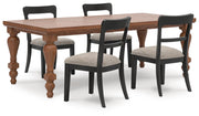 Ashley Furniture Greddinton dining room set with a rectangular wooden table and matching upholstered chairs in a warm finish.
