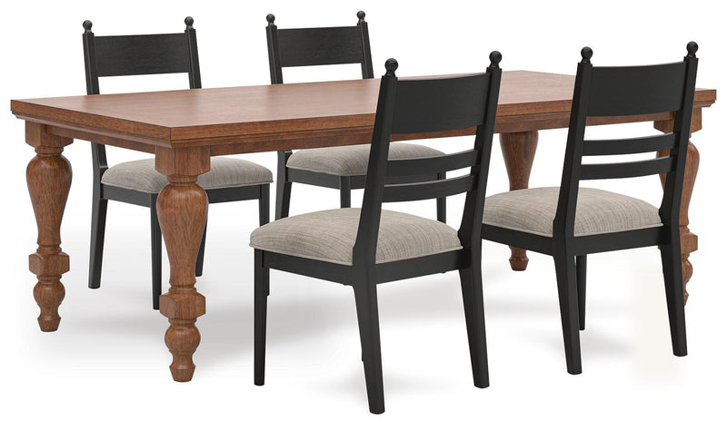 Ashley Furniture Greddinton dining room set with a wooden table and matching chairs, featuring a classic and elegant design.