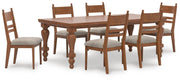 Ashley Furniture Greddinton dining room set with a wooden table and matching chairs, showcasing elegant design and sturdy construction.