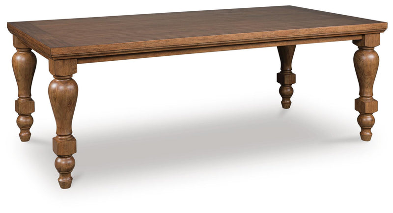 Ashley Furniture Greddinton dining room set with a wooden table and matching chairs, shown from an angled view.