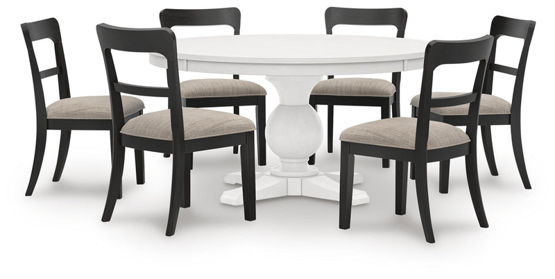 Ashley Furniture Greddinton dining room set with a wooden table and matching chairs in a modern dining space.