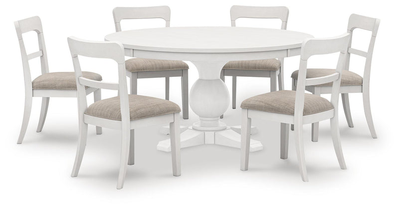 Ashley Furniture Greddinton dining room set with a wooden table and matching chairs in a modern design.