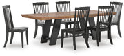 Ashley Furniture Greddinton dining room set featuring a table with six upholstered chairs in a warm wood finish.