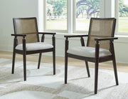 Ashley Furniture Galliden dining room set with a wooden table and matching chairs in a modern design.