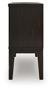 Ashley Furniture Galliden dining room set includes a table and chairs with a modern design in a warm wood finish.