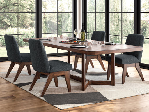 Casual Dilenno dining room set by Ashley Furniture featuring a table and matching chairs in a contemporary style.