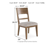 Ashley Furniture Cabalynn dining chair with upholstered seat and wooden legs, modern design for dining room decor.