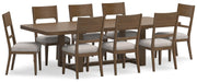 Ashley Furniture Cabalynn dining room set with a wooden table and matching chairs, elegant design for dining spaces.