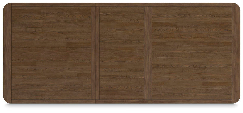 Ashley Furniture Cabalynn dining extension table with a polished wood top and sturdy legs, perfect for family meals and gatherings.