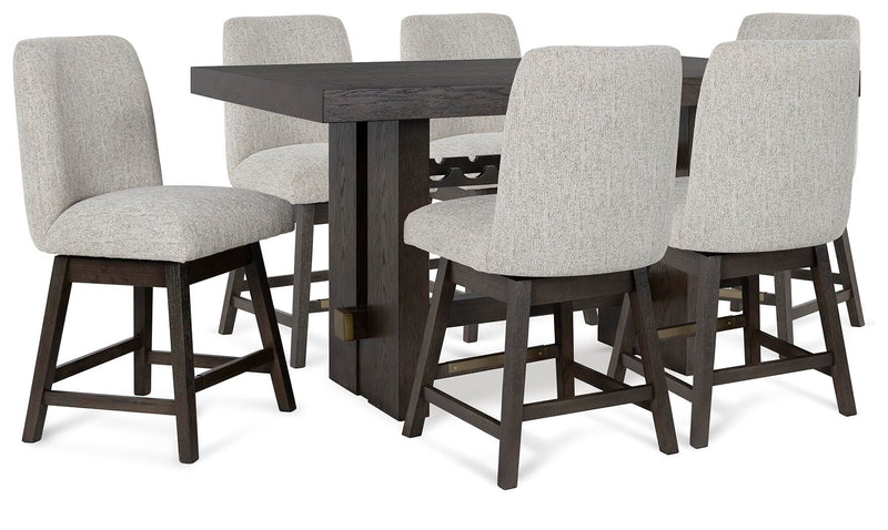 Ashley Furniture Burkhaus dining room set with a wooden table and matching chairs, stylish and modern for your dining space.