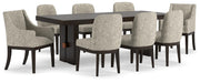 Ashley Furniture dining room set with a wooden table and matching chairs, stylish and functional for family meals.