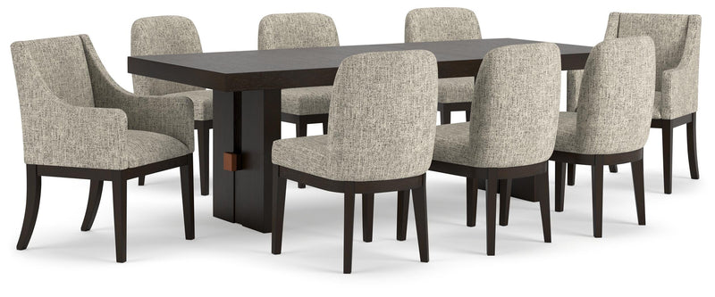 Ashley Furniture dining room set with a wooden table and matching chairs, stylish and functional for family meals.