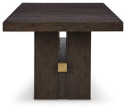 Ashley Furniture Burkhaus Dining Extension Table with a sleek wooden surface and sturdy legs, ideal for versatile dining spaces.