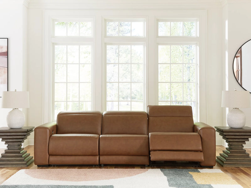 Ashley Furniture Magic Man Power Reclining Sectional Sofa with plush cushions and reclining seats in a modern living room setting