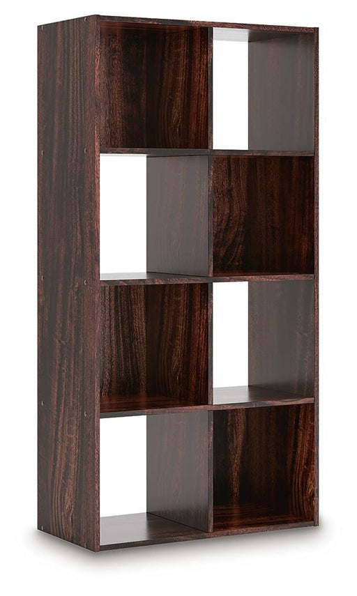 Ashley Furniture Glosmount Eight Cube Organizer with eight open storage cubes in a modern design, shown from an angled side view.