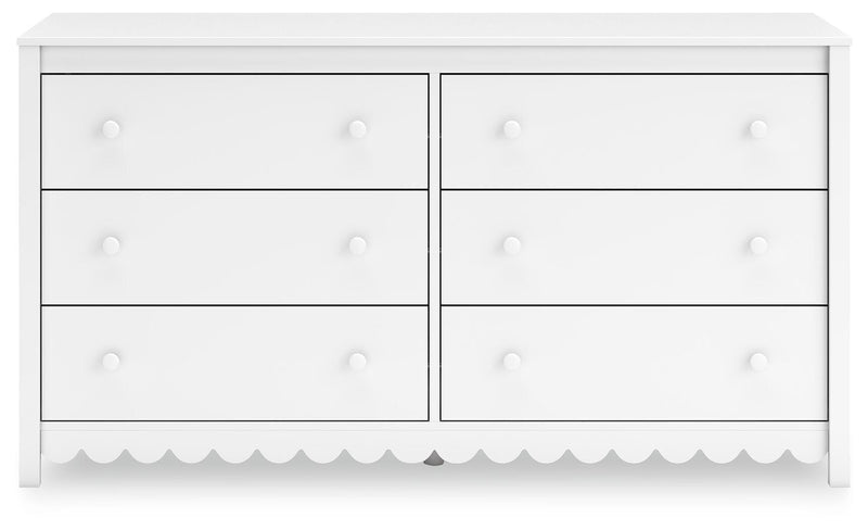 Ashley Furniture Hallityn Dresser with multiple drawers, light wood finish, and modern design for bedroom storage.