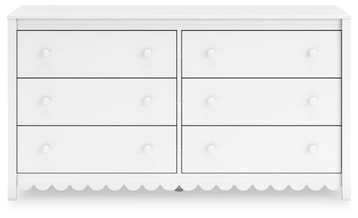 Ashley Furniture Hallityn Dresser with multiple drawers, light wood finish, and modern design for bedroom storage.