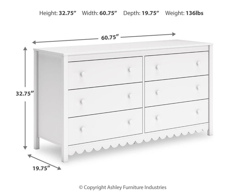 Ashley Furniture Hallityn dresser with multiple drawers in a dark wood finish, showcasing elegant hardware and classic design.