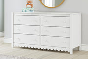 Ashley Furniture Hallityn Dresser with multiple drawers and a rustic finish, ideal for bedroom storage and organization.