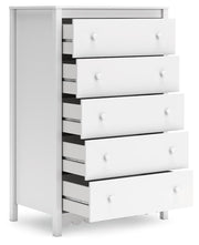 Ashley Furniture Hallityn chest of drawers with open drawers, showcasing a wooden bedroom storage chest with multiple drawers.
