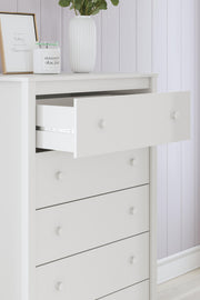 Ashley Furniture Hallityn chest of drawers with multiple drawers and a dark wood finish, detailed close-up image.