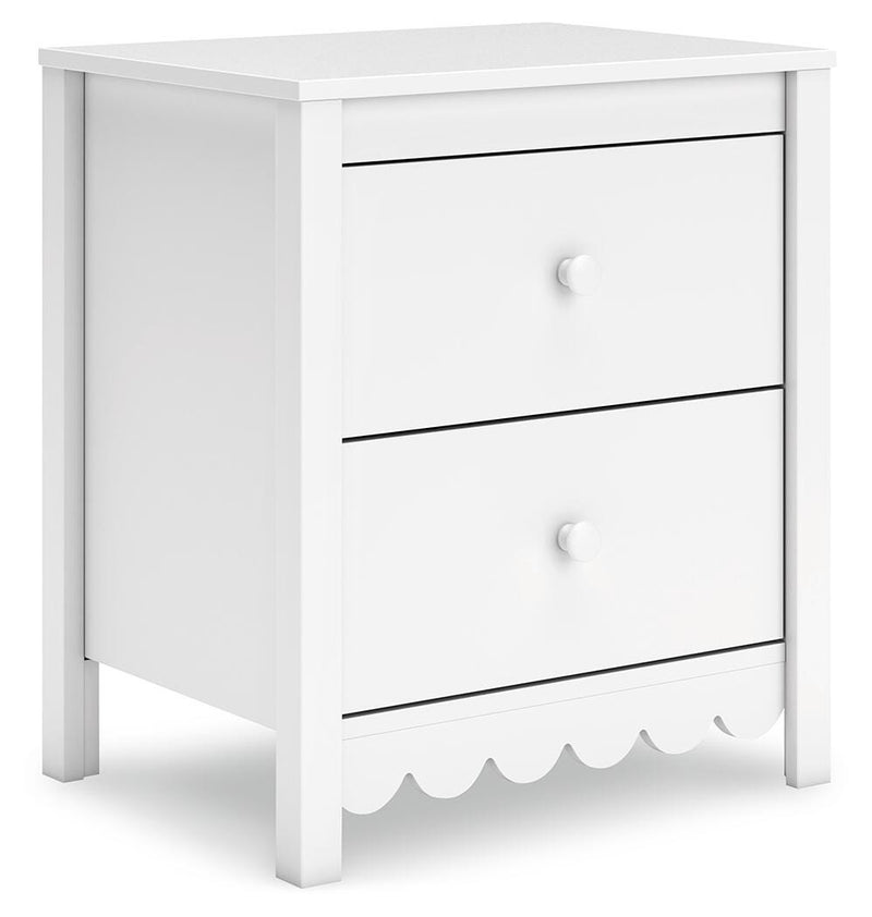 Ashley Furniture Hallityn nightstand with a modern wooden design, featuring a drawer and open shelf for bedroom storage.