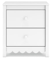 Ashley Furniture Hallityn nightstand with a dark wood finish and sleek top surface, featuring a contemporary design.
