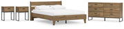 Ashley Furniture Deanlow bedroom set with a bed frame, nightstands, and dresser in a modern bedroom scene.