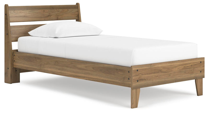 Ashley Furniture Deanlow bedroom set featuring a bed, nightstands, and dresser in a stylish bedroom arrangement.