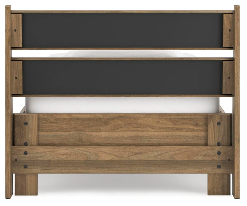 Ashley Furniture Deanlow bedroom set with bed frame, nightstands, and dresser in a modern bedroom setup.