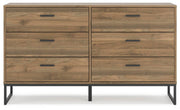 Ashley Furniture Deanlow bedroom set with a headboard, dresser, and nightstands in a modern bedroom scene.
