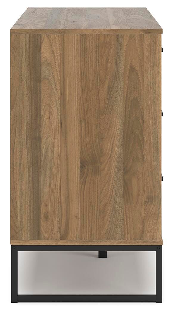 Ashley Furniture Deanlow bedroom set with a bed, nightstands, and dresser in a cozy, modern bedroom scene.