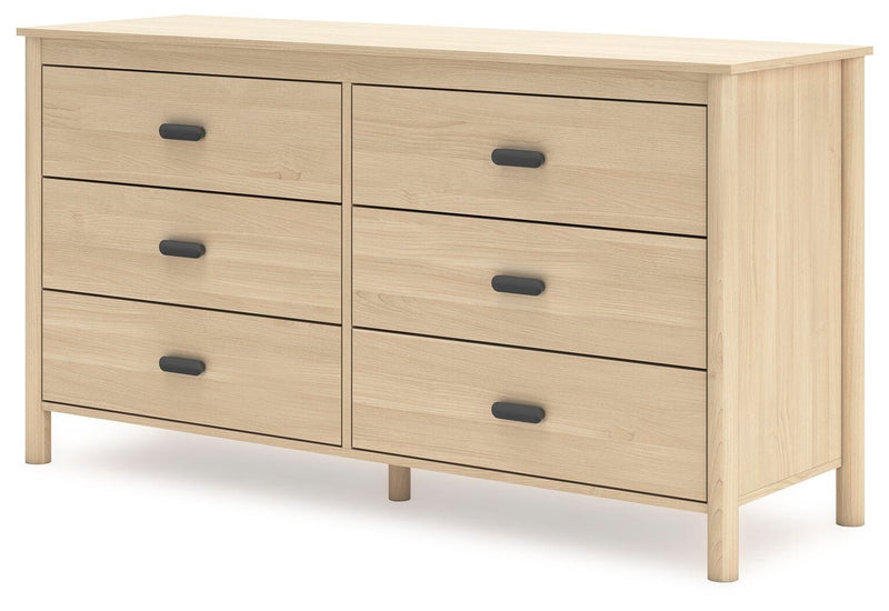 Ashley Furniture Cabinella Dresser with wood finish, featuring multiple drawers and sleek design, shown from an angled side view.