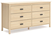 Ashley Furniture Cabinella Dresser with multiple drawers, shown from an angled view, showcasing its dark wood finish and sleek design.