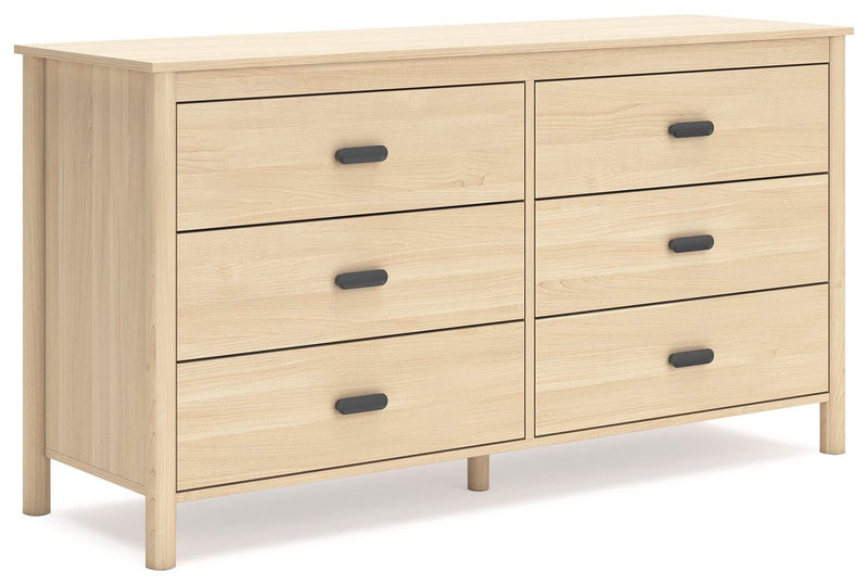 Ashley Furniture Cabinella Dresser with multiple drawers, shown from an angled view, showcasing its dark wood finish and sleek design.
