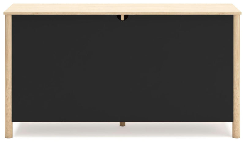 Back view of Ashley Furniture Cabinella Dresser showing wooden drawers and classic design details.