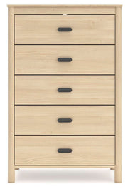 Ashley Furniture Cabinella chest of drawers with six spacious wooden drawers and sleek black finish.