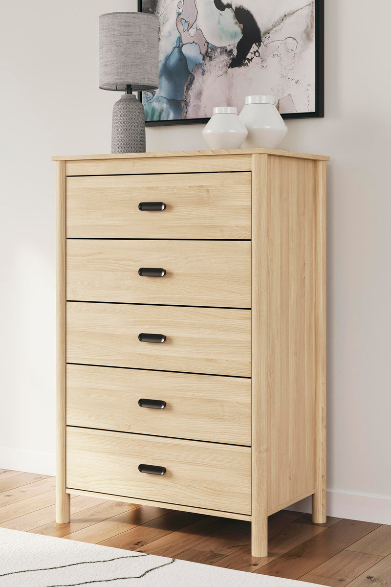 Ashley Furniture Cabinella Chest of Drawers, wooden bedroom storage chest with multiple drawers, in a classic design.