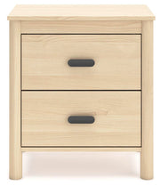 Ashley Furniture Cabinella nightstand with a wood finish, featuring a single drawer and open shelf for bedroom storage.