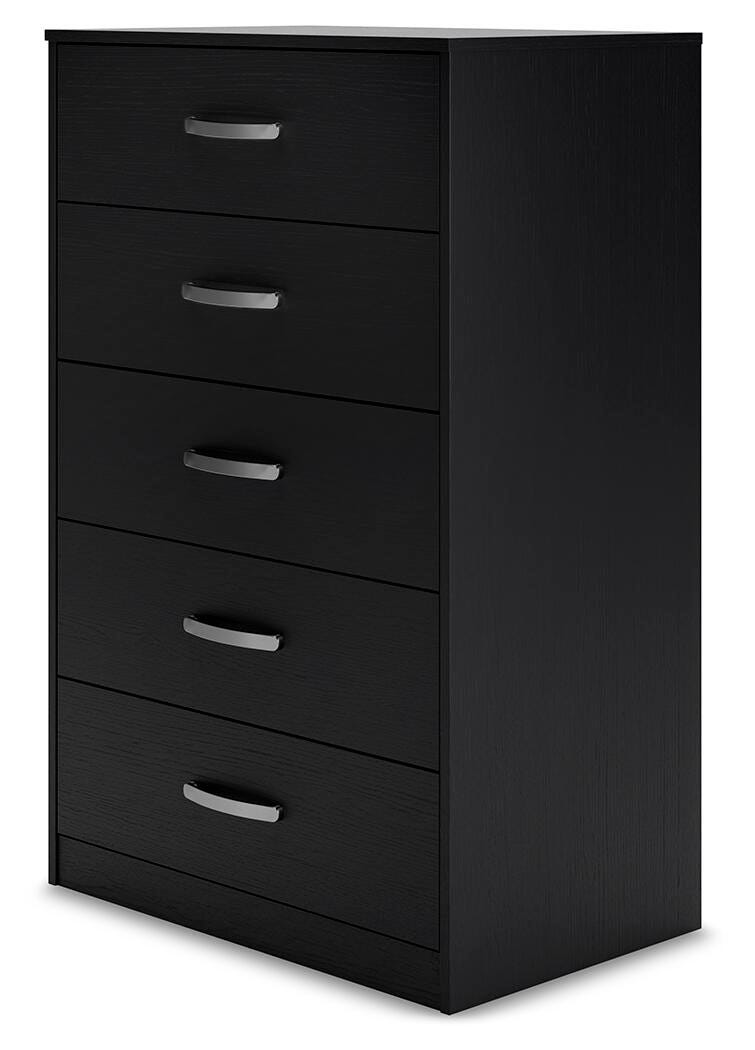 Ashley Furniture Finch chest of drawers showing a sleek, modern wooden chest with multiple drawers and a warm finish.